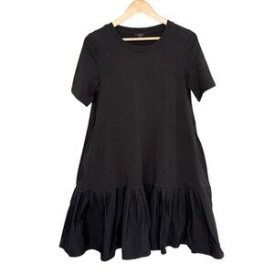 COS Gathered Panel‎ Tiered Ruffle Hem Shirt Dress Size Medium Minimalist